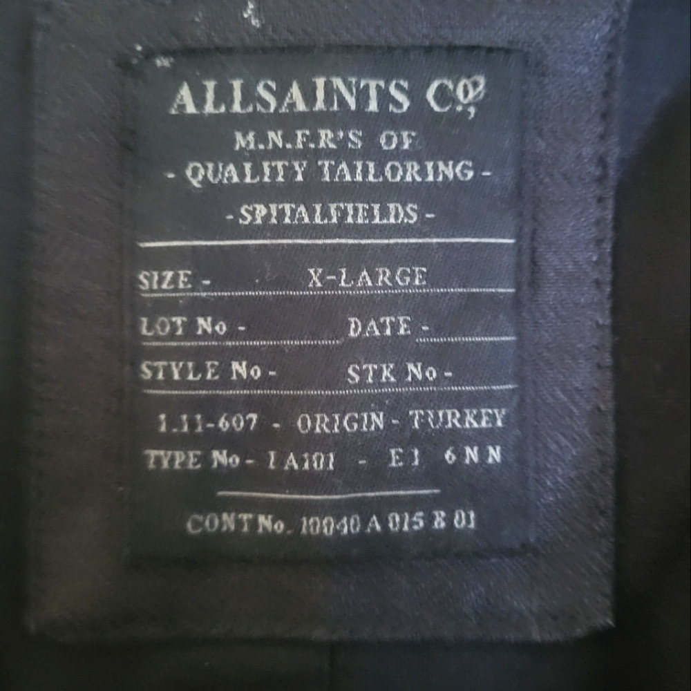 All Saints Linen Blazer Men's